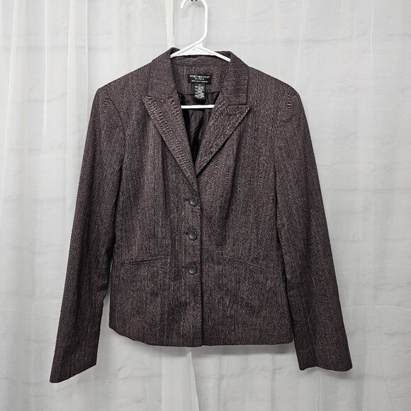 Worthington Purple Blazer Striped Peplm Office Casual Classic 10 - Picture 8 of 8